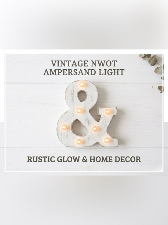 Hobby Lobby Other - NWOT Rustic Wooden Ampersand Marquee Light Up Sign Distressed Farmhouse Decor